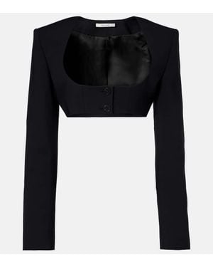 Nensi Dojaka Crepe Crop Top - Black