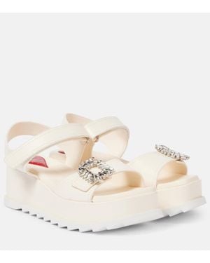 Roger Vivier Sandales Compensees Slidy Viv' En Cuir A Ornements - Neutre