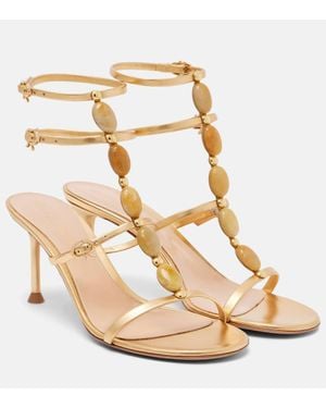 Gianvito Rossi Verzierte Sandalen Shanti 70 Aus Leder - Mettallic