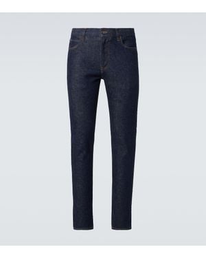 Loro Piana Jeans Slim Quarona De Tiro Medio - Azul