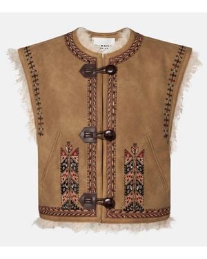 Isabel Marant Bestickte Weste Clemencia - Braun