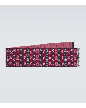 Bode Sporting Alpaca Jacquard Scarf - Red