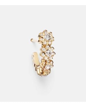 Sophie Bille Brahe Petite Boucle De Fleurs 18Kt Earrings With Diamonds - Metallic