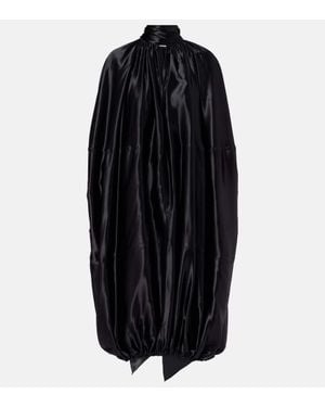 Ferragamo Midikleid Aus Satin - Schwarz