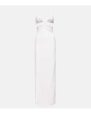 Nensi Dojaka Bridal Cutout Crepe Gown - White