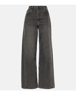 AG Jeans Jeans A Gamba Larga E Vita Media - Grigio