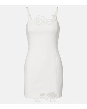 Blumarine Vestido Corto De Cady De Crepe - Blanco