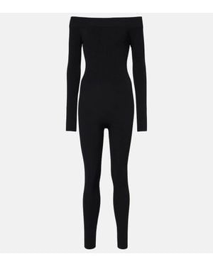 Alaïa Off-Shoulder Catsuit - Black
