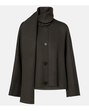 Max Mara Kate Scarf-Detail Virgin Wool Jacket - Black