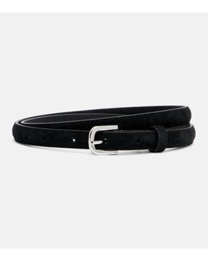 TOTEME Slim Suede Belt - Black