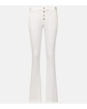 7 For All Mankind Mid-Rise Bootcut Jeans - Weiß