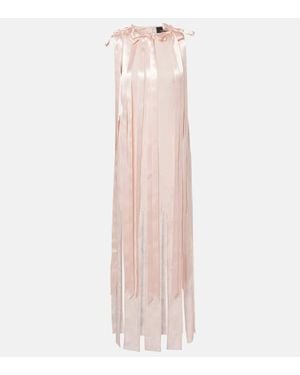 Simone Rocha Bow-Detail Floral Jacquard Maxi Dress - Pink