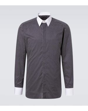 Tom Ford Polka-Dot Cotton Poplin Shirt - Blue