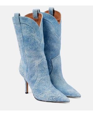Paris Texas Paloma 95 Denim Knee-High Boots - Blue