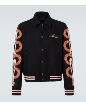 Amiri Collegejacke Snake Bones - Schwarz
