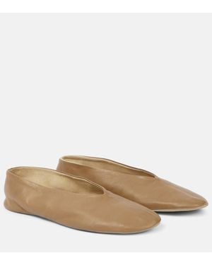 The Row Slip-Ons Aus Leder - Braun