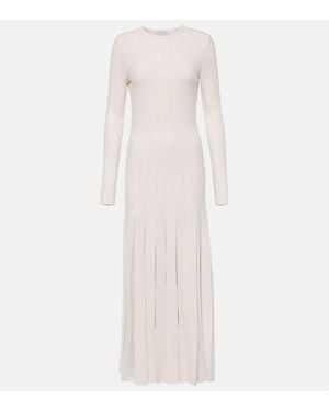 Gabriela Hearst Midikleid Walsh Aus Wolle Und Seide - Weiß