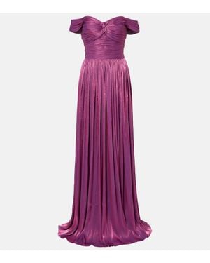 Costarellos Robe Longue A Encolure Bardot - Violet