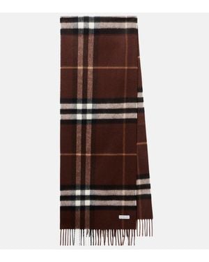 Burberry Bufanda Check De Cachemir - Marrón