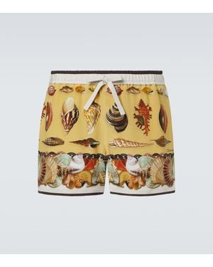 Dolce & Gabbana Printed Silk Shorts - Metallic