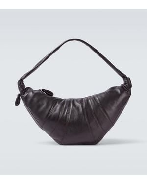 Lemaire Croissant Large Leather Shoulder Bag - Metallic
