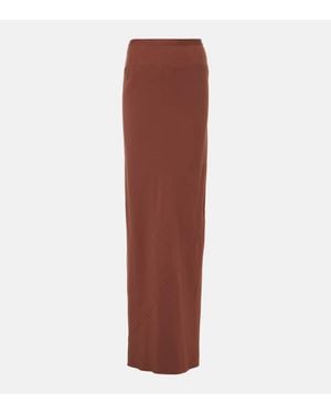 Rick Owens Knitted Maxi Skirt - Brown
