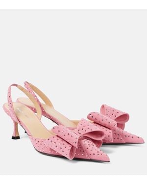 Mach & Mach Slingback-Pumps Le Cadeau Aus Veloursleder - Pink