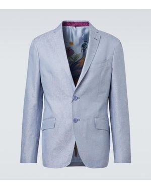 Etro Cotton Jacquard Blazer - Blue
