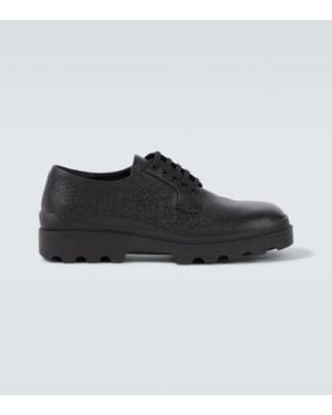 Prada Leather Derby Shoes - Black