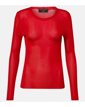 Dolce & Gabbana Pullover Aus Rippstrick - Rot