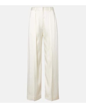 Victoria Beckham Satin Wide-Leg Pants - White