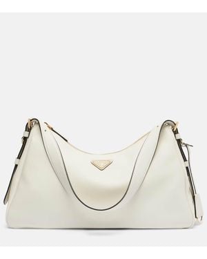 Prada Schultertasche Aimee Large Aus Leder - Natur