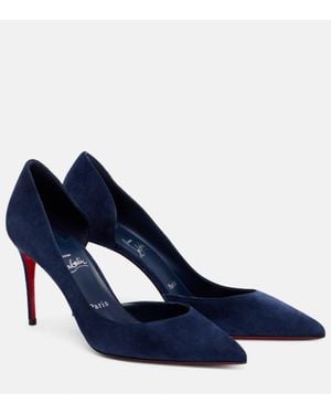 Christian Louboutin Iriza 85 Suede Pumps - Blue