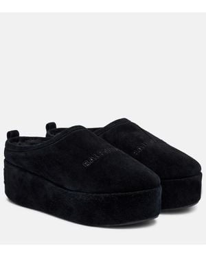 Balenciaga Mules Alaska A Plateforme En Daim - Noir