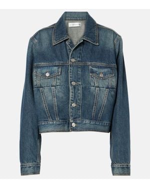 Victoria Beckham Cropped Denim Jacket - Blue