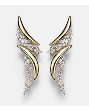 YEPREM Golden Strada 18Kt Earrings With Diamonds - Multicolor