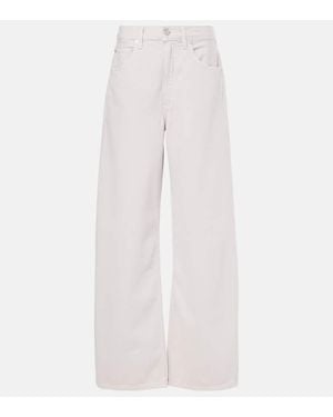 Agolde Jeans A Gamba Larga Low Curve E Vita Media - Bianco