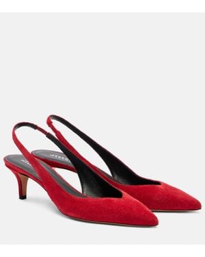 Isabel Marant Padim Suede Slingback Court Shoes - Red
