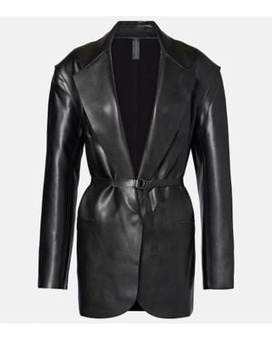 Norma Kamali Oversized Faux Leather Blazer - Black