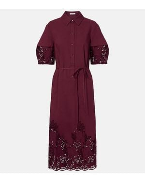 Erdem Cotton-Blend Shirt Dress - Purple