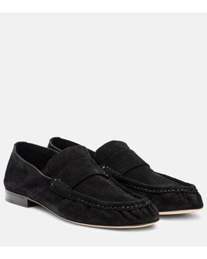 The Row Loafers Aus Veloursleder - Schwarz