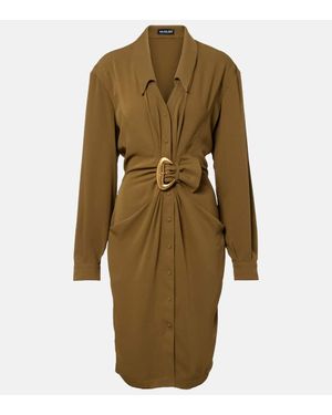 Mugler Hemdblusenkleid Re/Edit Cow-Boys Aus Crepe-Twill - Grün