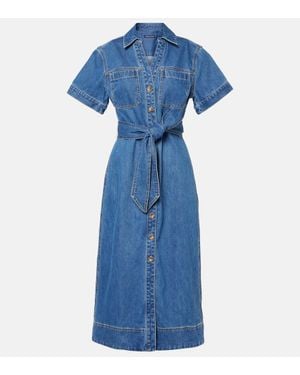 Veronica Beard Abito Chemisier Di Jeans Tabby - Blu