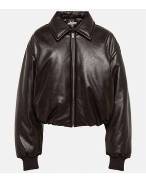 Acne Studios Padded Coated Jersey Bomber Jacket - Brown