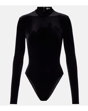 David Koma Velvet Bodysuit - Black