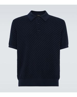 Brioni Polohemd Aus Baumwolle, Seide Und Kaschmir - Blau