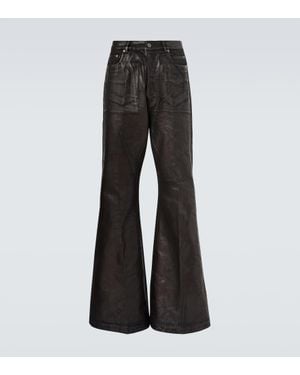 Rick Owens Coated Wide-Leg Jeans - Black