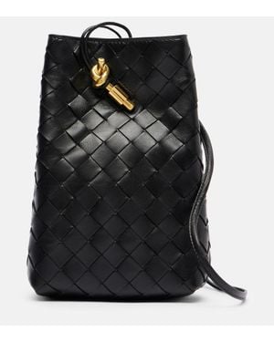 Bottega Veneta Sac Jodie Intrecciato Mini En Cuir - Noir