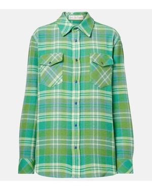 God's True Cashmere Hero Plaid Cashmere Shirt - Green