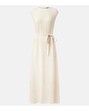 JOSEPH Vestido Midi Garnier De Jacquard Plisado - Blanco